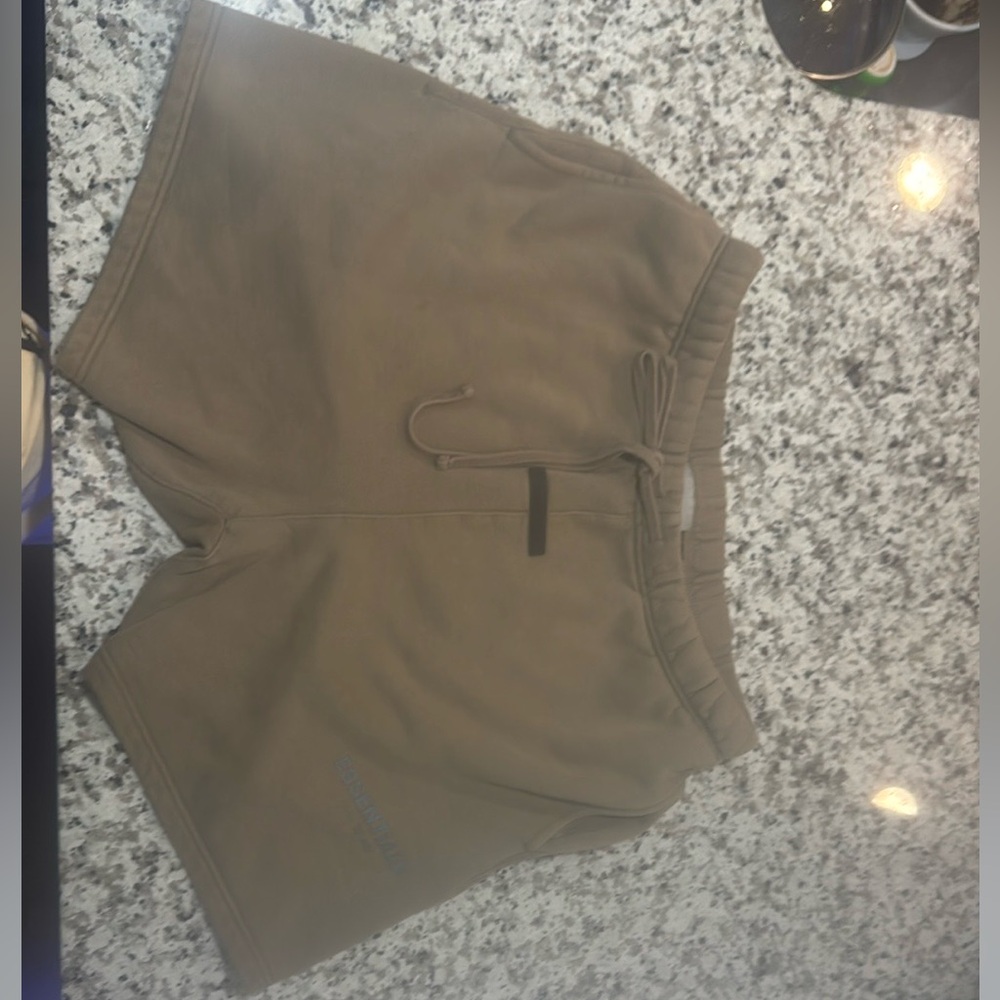 Essentials Tan Logo Shorts